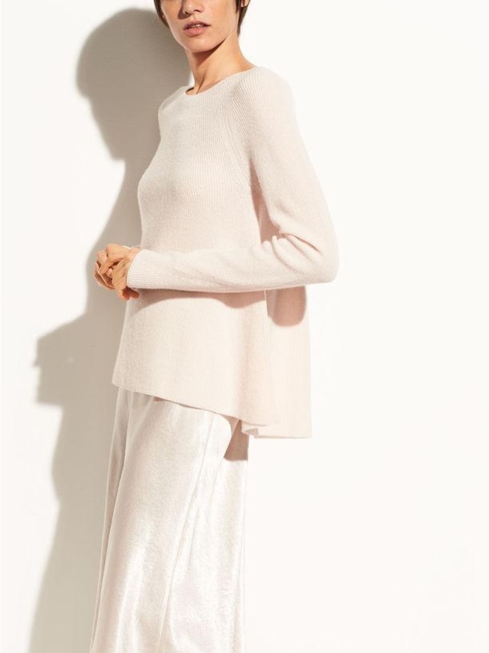 VINCE Directional rib cashmere pullover